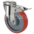 Stainless Steel / Thermoplastic Polyurethane 100mm Bolt Hole And Brake Castor HD Space
