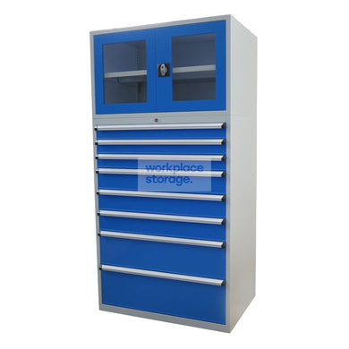 Drawer Cabinet (clear doors) - 8A Drawer 2000H Workplace Storage 2000 Workshop Drawer Cabinets and Dividers