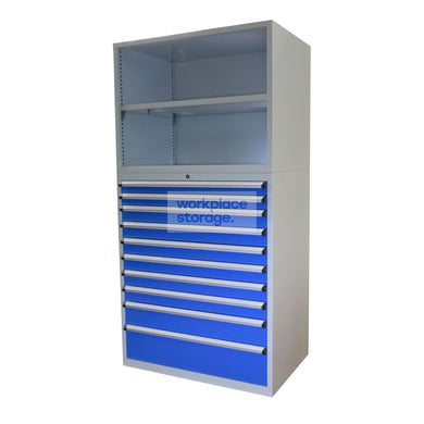 Drawer Cabinet (no doors) - 10 Drawer 2000H Workplace Storage 2000 Workshop Drawer Cabinets and Dividers