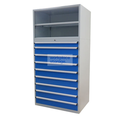 Drawer Cabinet (no doors) - 9 Drawer 2000H Workplace Storage 2000 Workshop Drawer Cabinets and Dividers