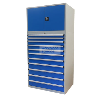 Drawer Cabinet (steel doors) - 11 Drawer 2000H Workplace Storage 2000 Workshop Drawer Cabinets and Dividers