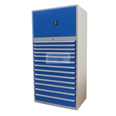 Drawer Cabinet (steel doors) - 13 Drawer 2000H Workplace Storage 2000 Workshop Drawer Cabinets and Dividers