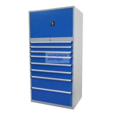 Drawer Cabinet (steel doors) - 8A Drawer 2000H Workplace Storage 2000 Workshop Drawer Cabinets and Dividers