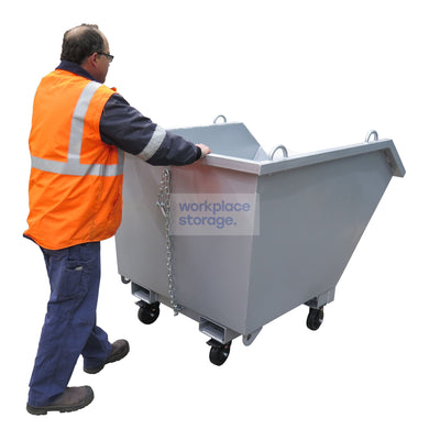 Forklift Tipping Bin Large with Castors Workplace Storage Forklift Tipping Bins