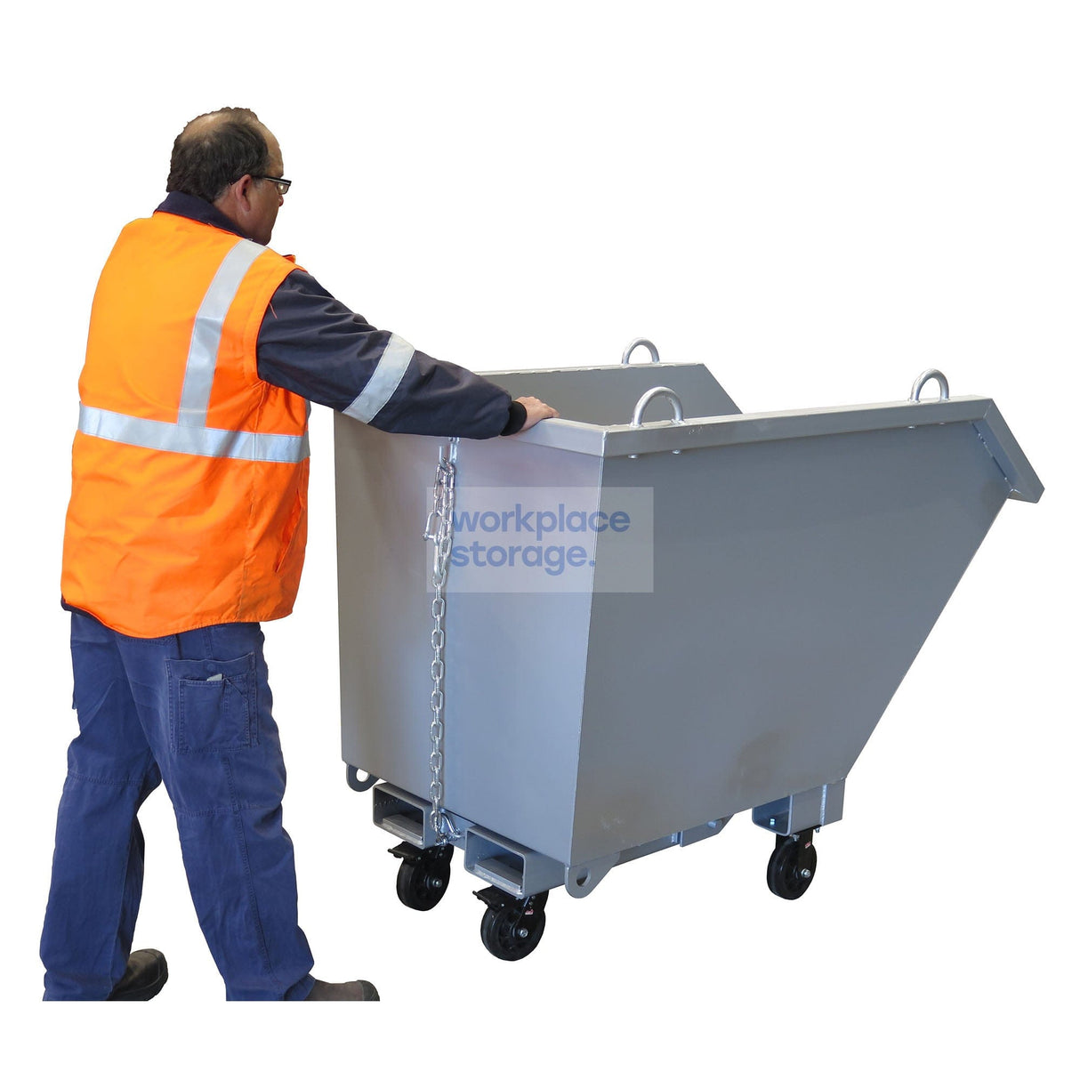 Forklift Tipping Bin Medium with Castors Workplace Storage Forklift Tipping Bins