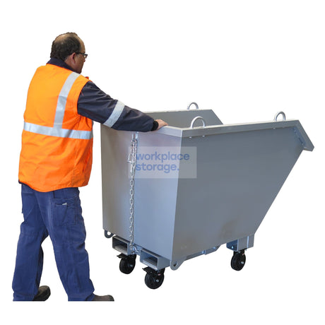 Forklift Tipping Bin Medium with Castors Workplace Storage Forklift Tipping Bins