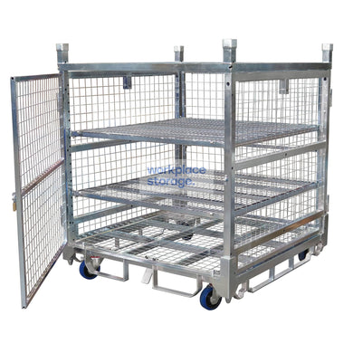 Logistics Cage with Castors Half Height Workplace Storage Logistics Cage Systems