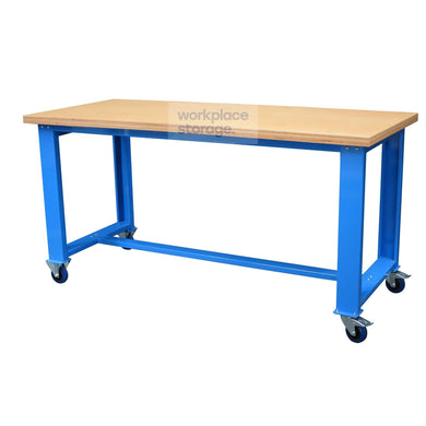 Workbench on Castors - Plywood worktop Workplace Storage Mobile Workbenches