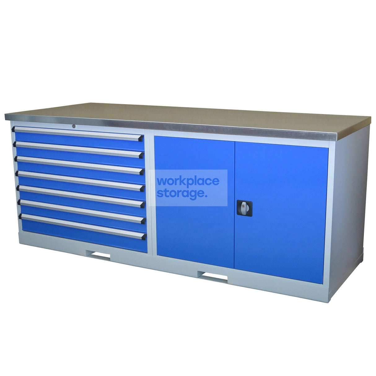 Workstation 7 Drawer/Cabinet - Galvanized Workbench Workplace Storage Industrial Workbenches with Drawers