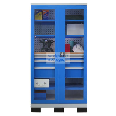 Workstation Drawers (clear doors) - 3Drawers 3Shelves Workplace Storage Storage Cabinets & Lockers