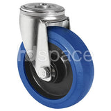 Elastic Blue Rubber 160mm Bolt Hole Castor HD Space