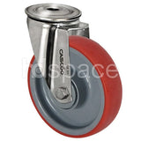 Stainless Steel / Thermoplastic Polyurethane 100mm Bolt Hole And Brake Castor HD Space