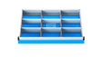 9 Compartment Adjustable Metal Divider Kit for 300mm High Drawer Face Workplace Storage 300mm High Drawer Face Divider Kits