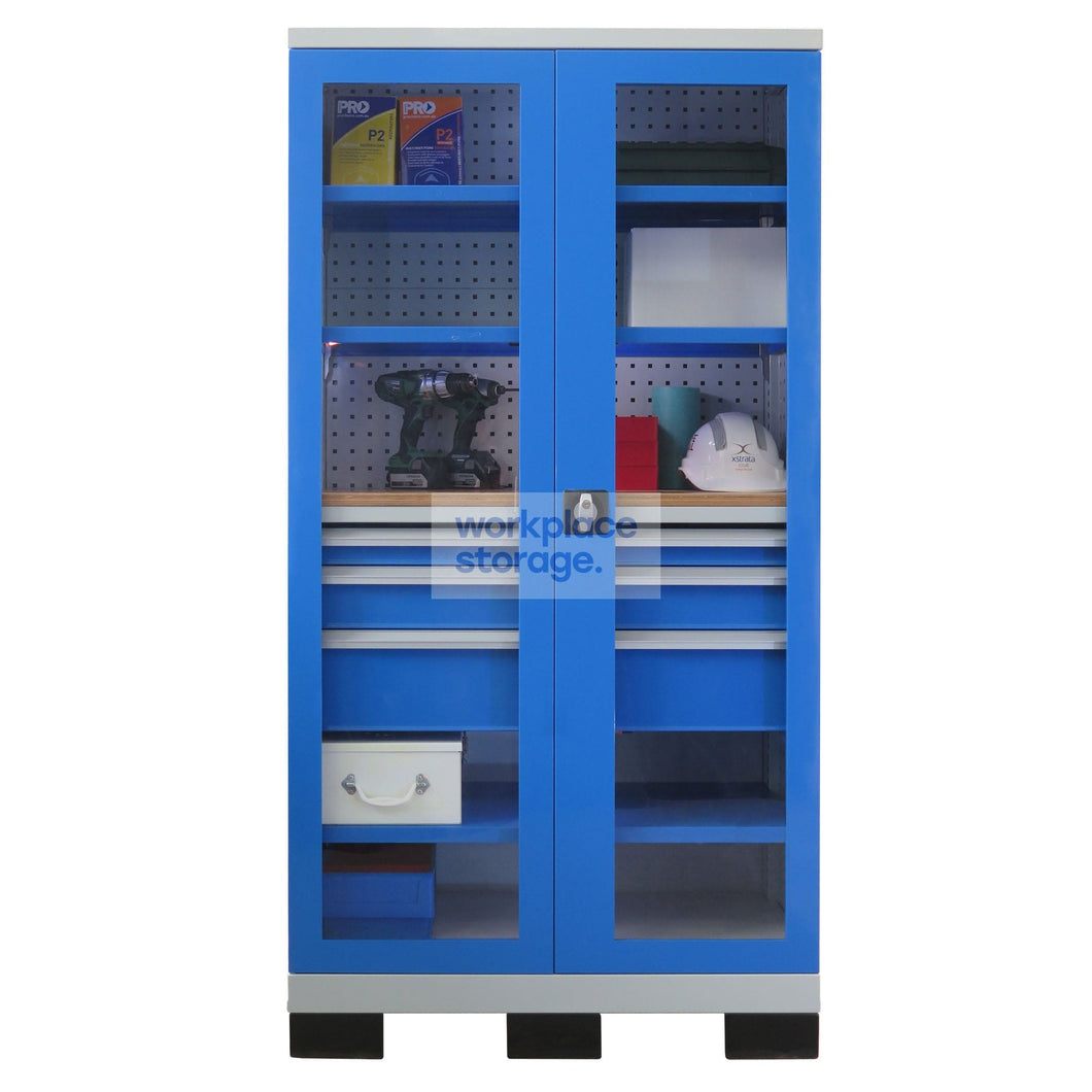 Workstation Drawers (clear doors) - 3Drawers 3Shelves Workplace Storage Storage Cabinets & Lockers